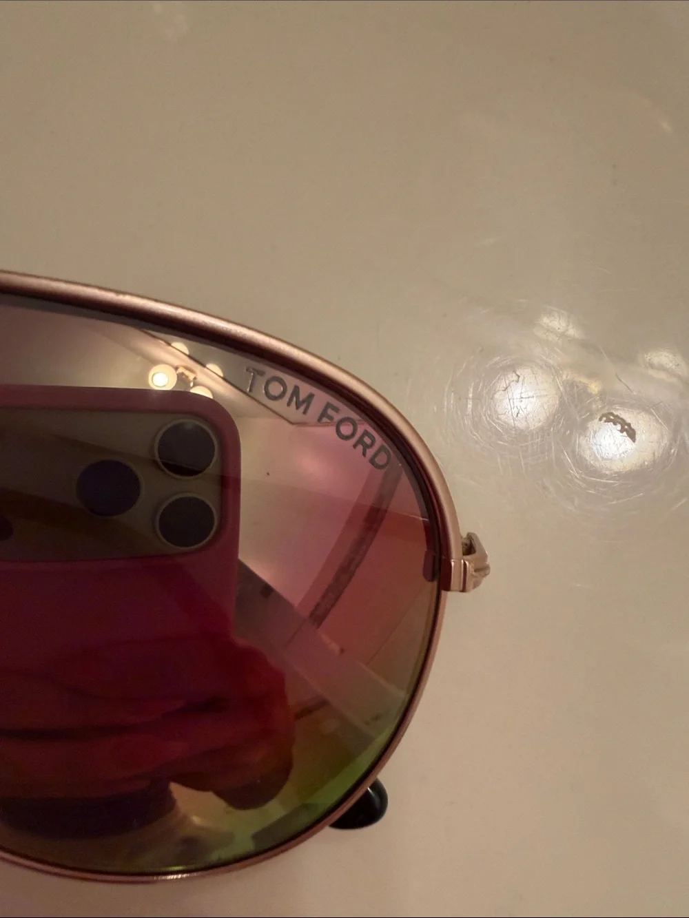 Tom Ford Aviator Sunglasses - Rose Gold Frame
